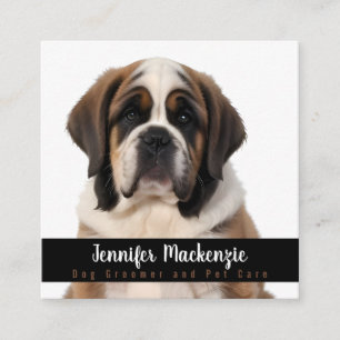 Pflege von niedlichen Hunden Grooming Service Quadratische Visitenkarte