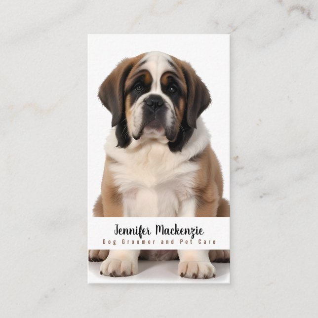 Pflege von niedlichen Hunden Grooming Service Visitenkarte (Vorderseite)