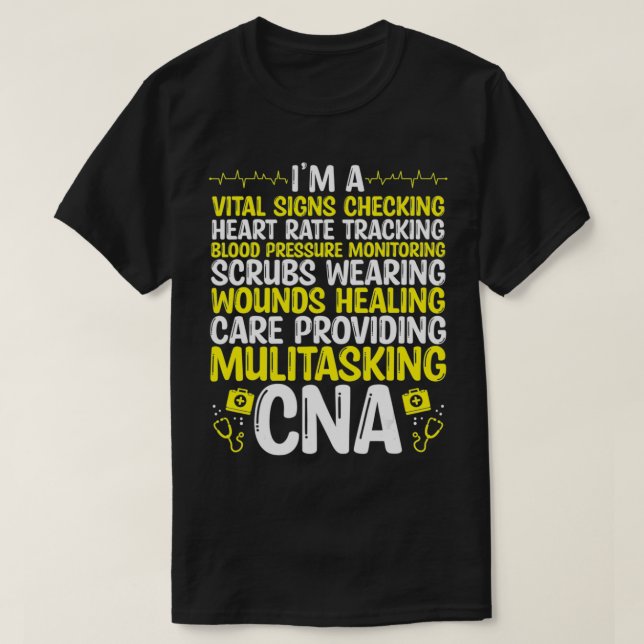 Pflegeassistent Abzeichen-Rollen für CNA-Accessoir T-Shirt (Design vorne)