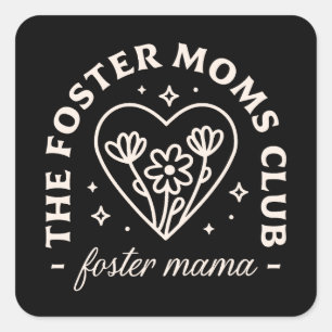 Pflegebedürftige Adoptivmama-Club - passend Quadratischer Aufkleber