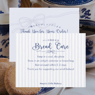 Pflegehinweise für Dusty Blue Coquette Brot Dankeskarte