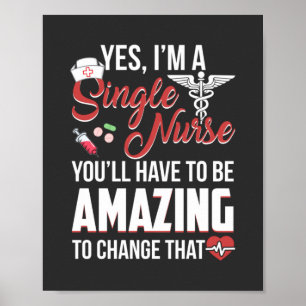 Pflegeleben Ich bin Single Nurse Poster