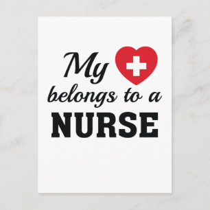 Pflegeleben Mein Herz belongs Nurse Postkarte