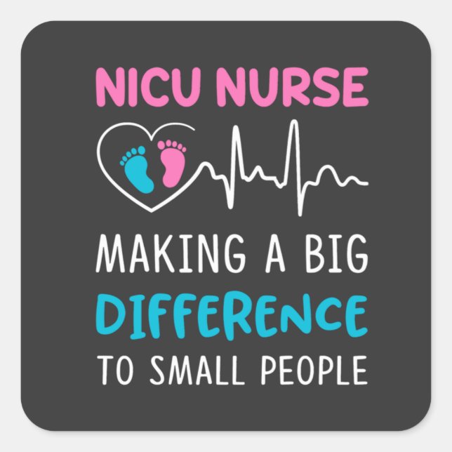 Pflegeleben | Nicu Nurse Quadratischer Aufkleber (Vorderseite)