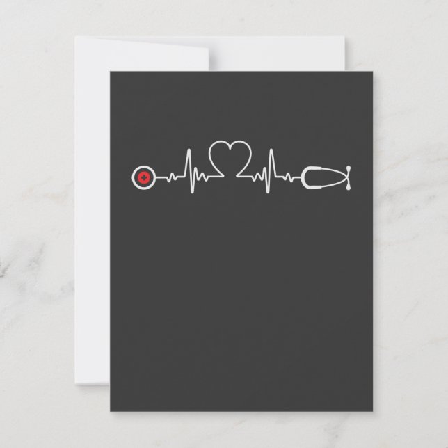 Pflegeleben | Nurse Heartbeat Dankeskarte (Vorderseite)