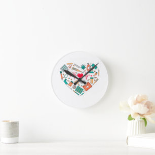 Pflegemittel Runde Wanduhr