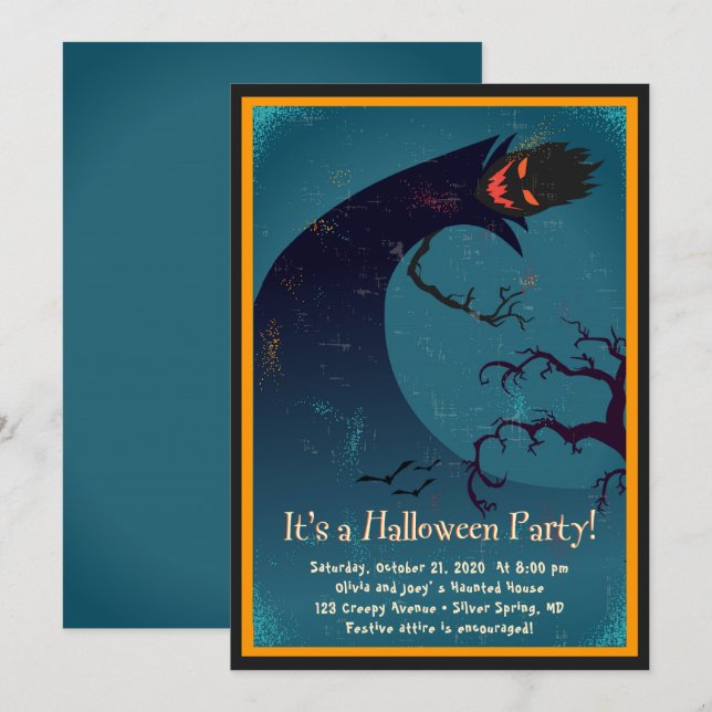 Pflegen eines Party Halloween-Party Einladung (Vorne/Hinten)