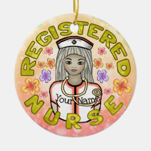 Pflegende examinierte Krankenschwester Keramik Ornament