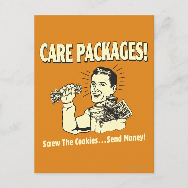 Pflegepakete: Screening-Cookies senden $ Postkarte (Vorderseite)