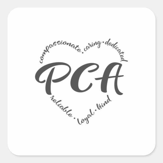 Pflegepersonal, PC, Zuhause Quadratischer Aufkleber (Vorderseite)