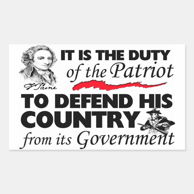 Pflicht des Patrioten! Rechteckiger Aufkleber (Vorderseite)