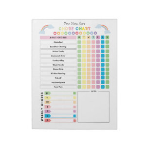 Pflichtenplan Individuelles Notizbuch für Kinder & Notizblock