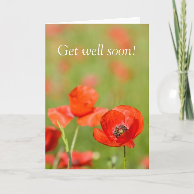 Pflücke auf einer Mohnfeld-Beileid-Karte Karte (Vorderseite)