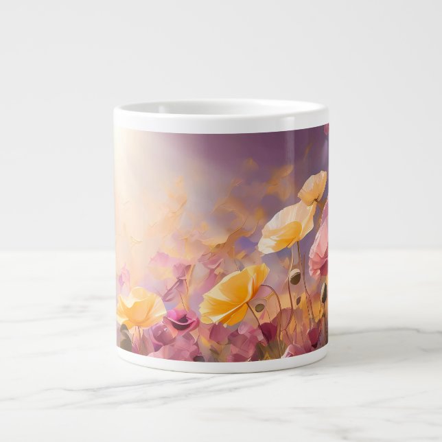 Pflücke, die auf einem Feld wachsen - Aquarellpast Jumbo-Tasse (Vorderseite)