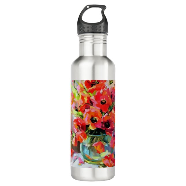 Pflücke in einer Glasvase Edelstahlflasche (Vorderseite)