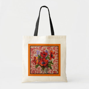Pflücke mit einer orangen Border Tote Bag Tragetasche
