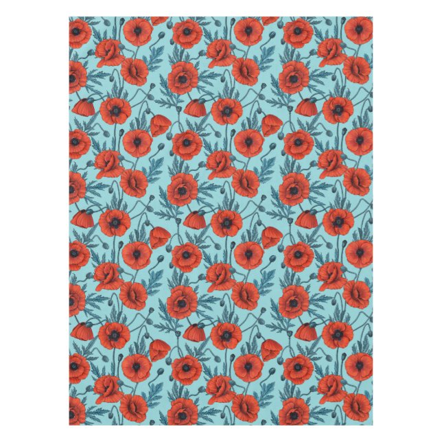 Pflücke, rot und blau am Pool blau Tischdecke (Vorderseite)