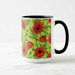 Pflücke, rot und grün auf Kalkgrün Tasse