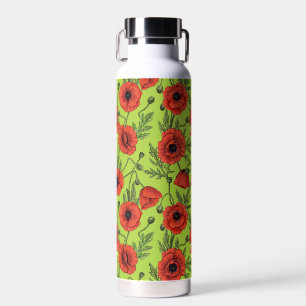 Pflücke, rot und grün auf Kalkgrün Trinkflasche