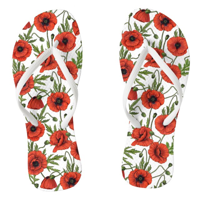 Pflücke, rot und grün auf weiß flip flops (Fußbett)