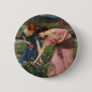 Pflückt Rosenknospen von John W. Waterhouse Button