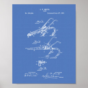 Pflug 1893 Patent Kunstblaupause Poster