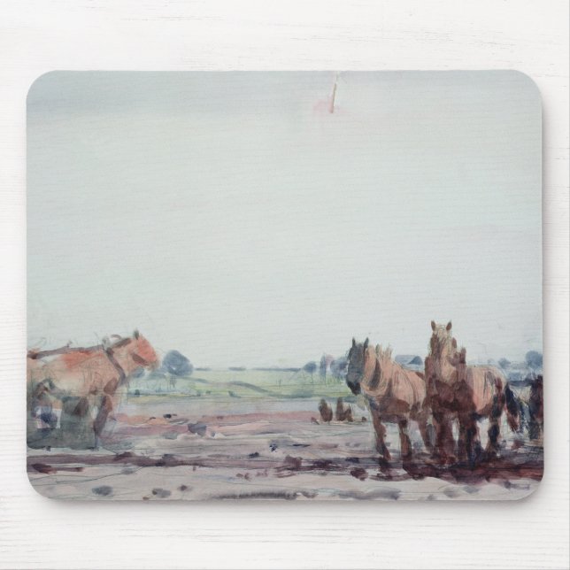 Pflug-Pferde Mousepad (Vorne)