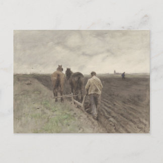 Pflügen Bauer, Anton Mauve Postkarte