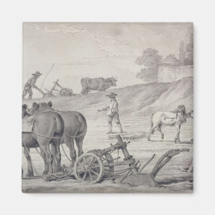 Pflügen der Felder Magnet