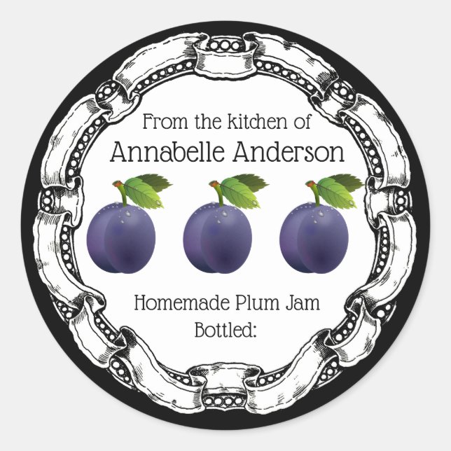 Pflumjam Label personalisieren Runder Aufkleber (Vorderseite)