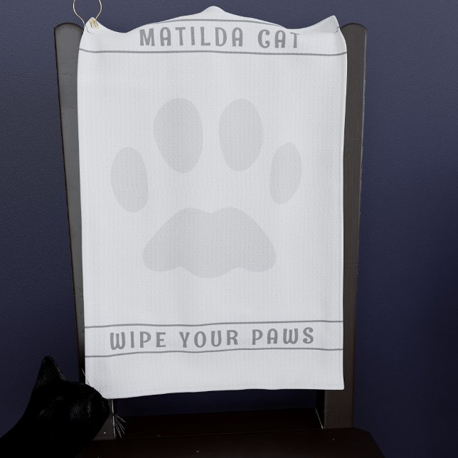 Pfosten Druck Custom White Golf Handtuch (Purrfect golf towel for your pet. Just add your name!)