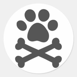 Pfosten mit gekreuzten Knochen - Hintergrundfarbe Runder Aufkleber