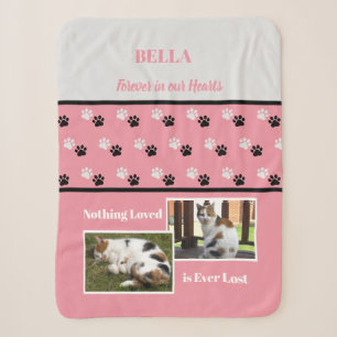 Pfosten zur Erinnerung, grau, rosa, Name und Fotos Sherpadecke
