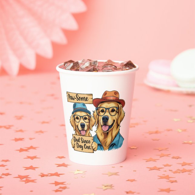 Pfote-irgendein Vater - Funny Dog Pappbecher (Insitu)