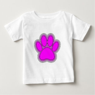 Pfoten des Hundes mit rosa Konturen Baby T-shirt