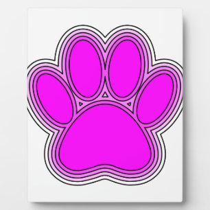 Pfoten des Hundes mit rosa Konturen Fotoplatte
