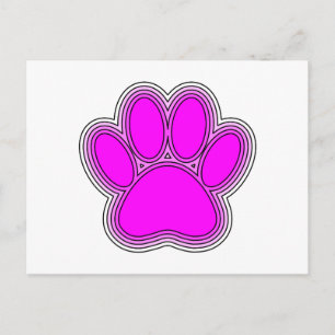 Pfoten des Hundes mit rosa Konturen Postkarte