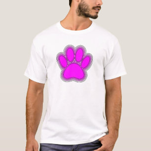 Pfoten des Hundes mit rosa Konturen T-Shirt