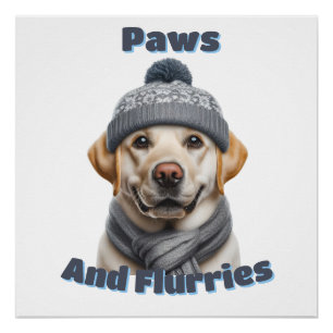 Pfoten & Flocken - Winterhund-Design Poster