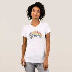 Pfoten für Alle – Regenbogen-Pfotenabdruck-Einheit T-Shirt