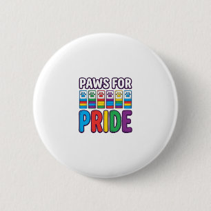 Pfoten für Stolz Regenbogen-Pfotenabdruck Haustier Button