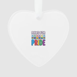 Pfoten für Stolz Regenbogen-Pfotenabdruck Haustier Ornament