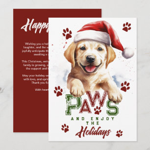 Pfoten genießen die Feiertage Labrador Weihnachtsm Feiertagskarte