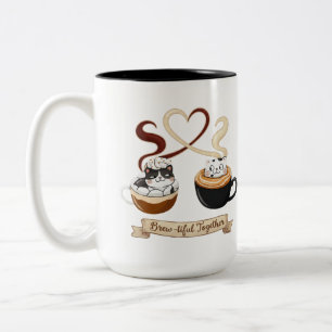 Pfoten, Kaffee, Liebe. Die perfekte Mischung. 💖 Zweifarbige Tasse