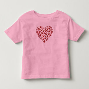 Pfoten Liebe Herz Kinder Kleinkind T-shirt