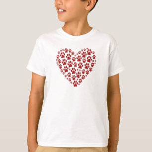 Pfoten Liebe Herz Kinder T-Shirt