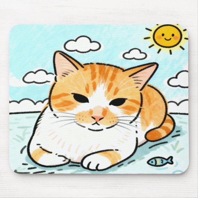 Pfoten & Teich am Morgen Mousepad (Vorne)