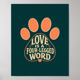 Pfoten-Typografie-Haustier-Geschenkposter Poster