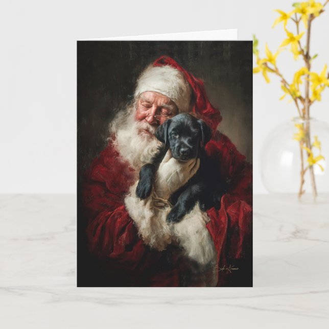 Pfoten und Claus Karte (Gelbe Blume)