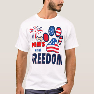 "Pfoten und Freiheit — Patriotischer Hunde-Liebhab T-Shirt